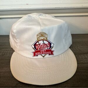 Vintage Minnesota Twins 1987 World Champions  Snapback Trucker Hat Cap 80’s